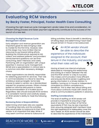 RCM - Evaluating RCM Vendors 2026